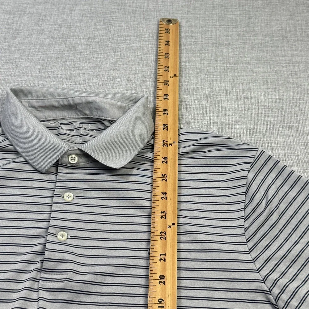 Polo Ralph Lauren Performance Golf Polo Shirt Mens L Gray Striped Classic Fit
